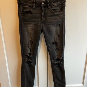 American Eagle black faded Jegging EUC
